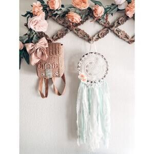 Handmade Macrame Lace Crochet Floral Dreamy Boho Dreamcatcher